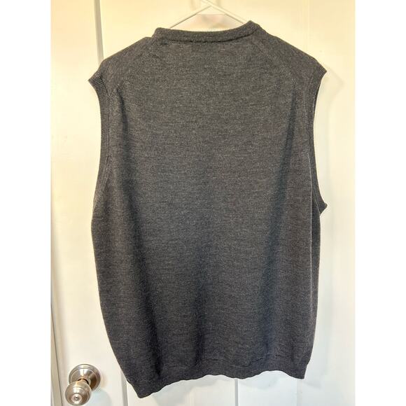 Valda by Toscano Men's Merino Wool V-Neck Knit Sweater Vest Pullover Gray SZ XL - Picture 2 of 8